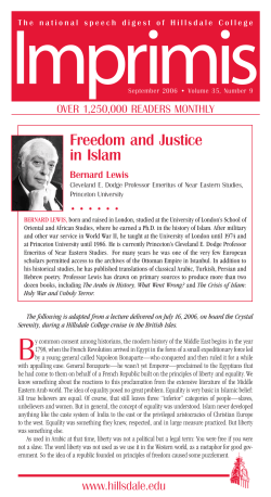 Freedom and Justice in Islam - Imprimis