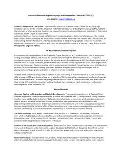 Advanced Placement English Language and Composition -