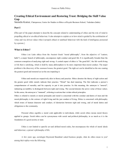 Creating Ethical Environment and Restoring Trust: Bridging the