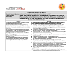 Texas Independence Lesson