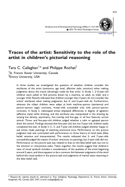 Traces of the artist - Emory University Department of Psychology