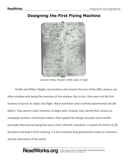 Designing the First Flying Machine