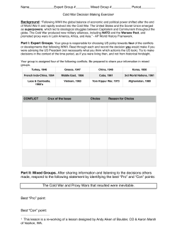 Cold War Decision Making Exercise