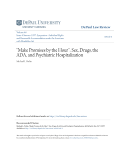 "Make Promises by the Hour": Sex, Drugs, the ADA