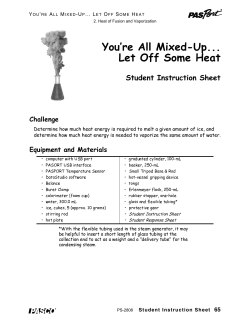 Heat of Fusion and Vaporization