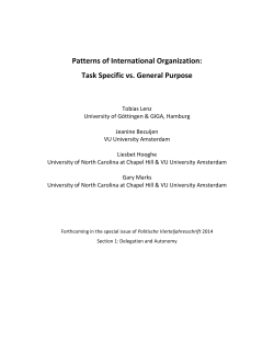 Patterns of International Organization - UNC