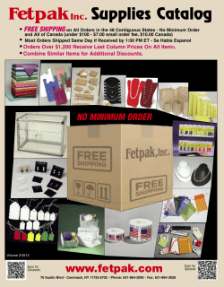 FetpakInc. Supplies Catalog &bull; FREE SHIPPING on All Orders in the