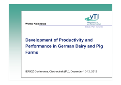 Development of Productivity and Performance in German Dairy and