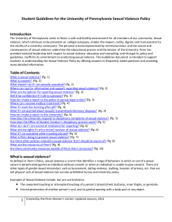 Student Guidelines for the University of Pennsylvania Sexual