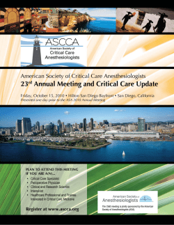 Meeting Brochure - Society of Critical Care Anesthesiologists