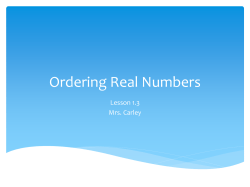 Ordering Real Numbers