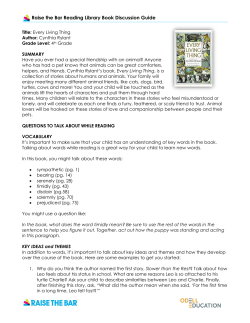 Raise the Bar Reading Library Book Discussion Guide