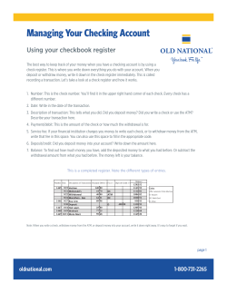 Managing Your Checking Account