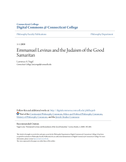 Emmanuel Levinas and the Judaism of the Good Samaritan