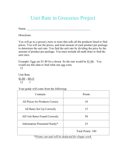 Unit Rate in Groceries Project