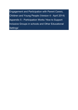 Participation Works `How to Support Inclusive Groups in schools and