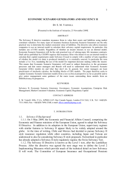 Economic scenario generators and Solvency II