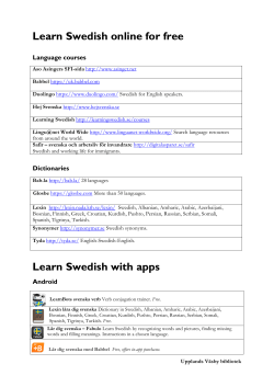 Learn Swedish online for free Learn Swedish with