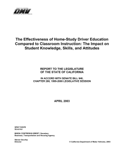 The Effectiveness of Home-Study Driver