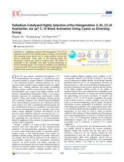 Palladium-Catalyzed Highly Selective ortho