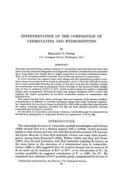 INTERPRETATION OF THE COMPOSITION VEI~MICULITES AND