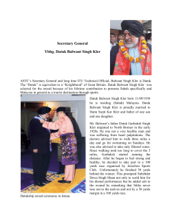 Secretary General Ybhg. Datuk Balwant Singh Kler