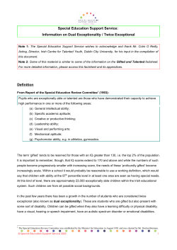 Dual Exceptionality SESS Information Sheet (PDF