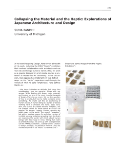 Collapsing the Material and the Haptic: Explorations of Japanese