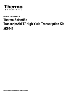 Product information: TranscriptAid T7 High Yield Transcription Kit