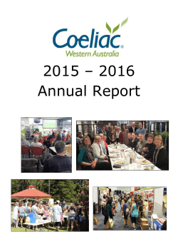 2015 &ndash; 2016 Annual Report - Coeliac WA