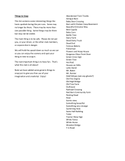 Things to Snap This list contains some interesting things the hosts