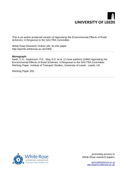Appraising the Environmental Effects of Road Schemes. A