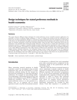 Design techniques for stated preference methods in health economics