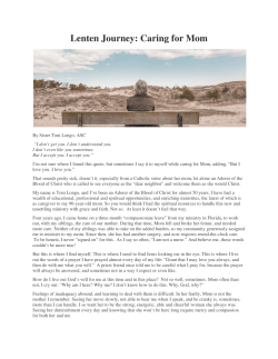 Lenten Journey: Caring for Mom