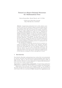 Toward an Object-Oriented Structure for Mathematical Text