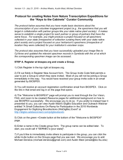 Protocol for creating Notes from Nature Transcription