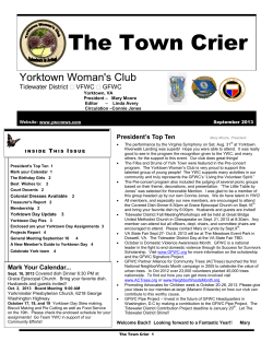 The Town Crier - Yorktown Woman`s Club
