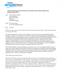 Advanced Placement Exam Procedures for Florida Virtual School