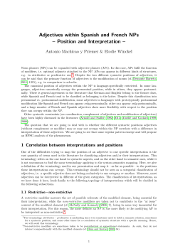 Adjectives within Spanish and French NPs
