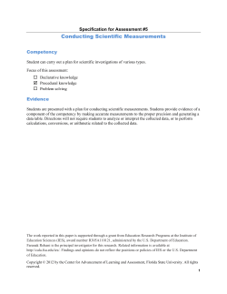 Specification 5: Conducting Scientific Measurements