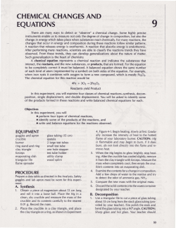 chemical changes and equattons