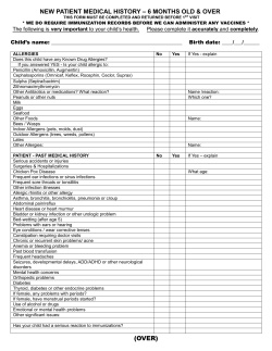 child medical/social history