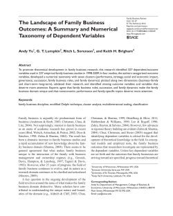 The Landscape of Family Business Outcomes