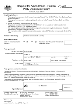 Amendment 1 - Periodic Disclosures