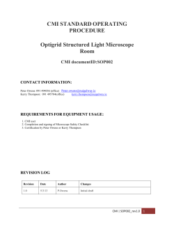 CMI STANDARD OPERATING PROCEDURE Optigrid Structured