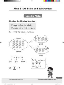 Unit 6 : Addition and Subtraction Friendly Notes