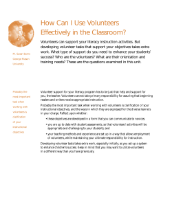 How Can I Use Volunteers Effectively in the Classroom?