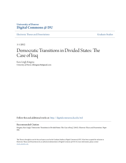 Democratic Transitions in Divided States: The Case of Iraq