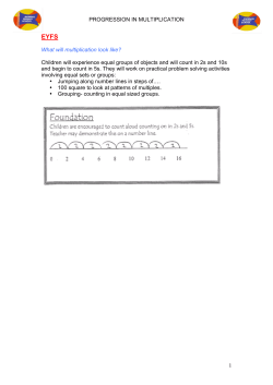 PROGRESSION IN MULTIPLICATION 1 What will multiplication look
