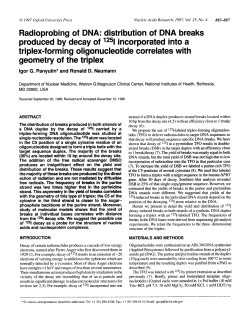 distribution of DNA breaks produced by decay of